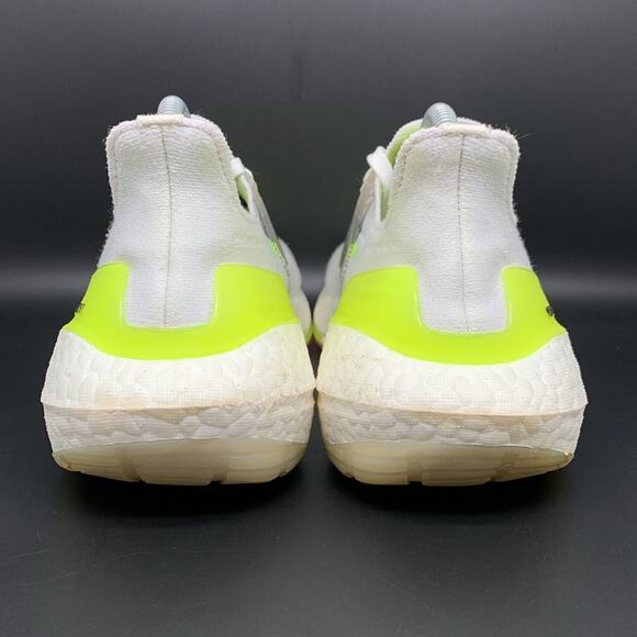 Adidas UltraBoost 21 White Solar Green Running Shoes FY0401 Women's Sz‎ 9 - Picture 3 of 10